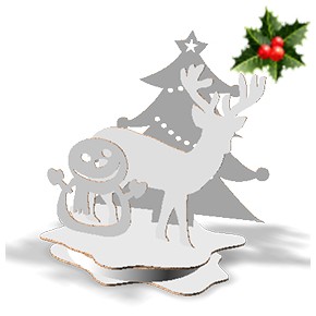 Tree Snowman and Reindeer Montage Tree Snowman and Reindeer Montage
