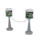 Two Trojan Freestanding Barrier Signs shown with one optional linking chain